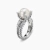 47A8CAEF-FCF2-B8F5-7D67-0307F9E2F8BF.jpg Cable Collectibles Pearl Ring Sterling Silver with Pearl and Diamonds, 11mm