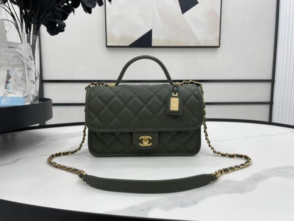Chanel AS3653 22K Bag Dark Green For Women, Women&rsquo;s Bags 9.8in/25cm