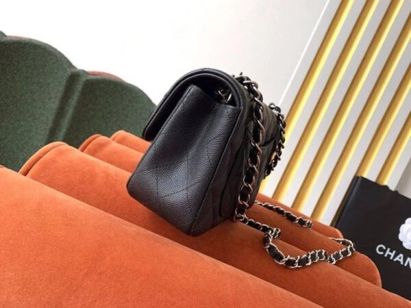 Chanel Small Classic Handbag Silver Toned Hardware Black For Women, Women&rsquo;s Bags, Shoulder and Crossbody Bags 7.8in/20cm A01113