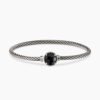 Petite Chatelaine Bracelet Sterling Silver with Black Onyx, 3mm - 17cm