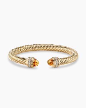 Classic Cablespira&reg; Bracelet 18K Yellow Gold with Citrine and Diamonds, 7mm