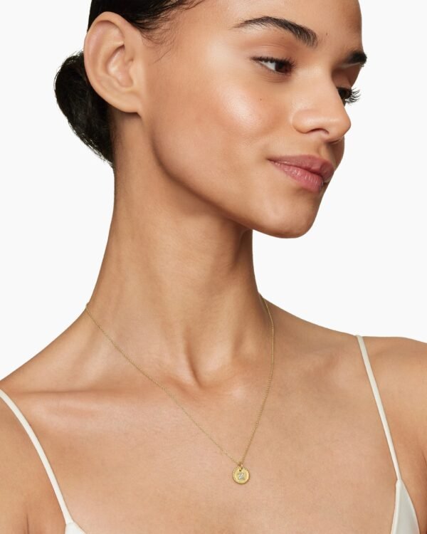 49545049-CB62-0422-A6E3-8A56530151BC.jpg Initial Charm Necklace 18K Yellow Gold with Diamond Z