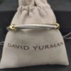 49822BC2-8F9A-68DA-BA7C-395644BA6965.jpg X Classic Cable Station Bracelet Sterling Silver with 18K Yellow Gold, 4mm