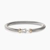 Buckle Classic Cable Bracelet Sterling Silver with 18K Yellow Gold, 5mm