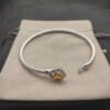 Cable Classics Bracelet, Citrine and Bead Detail, Sterling Silver, 3mm - 17 CM