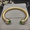 Classic Cablespira&reg; Bracelet 18K Yellow Gold with Peridot And Half Diamonds, 7mm