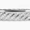 Sculpted Cable Bangle Bracelet 18K White Gold with Diamonds,  6.2mm