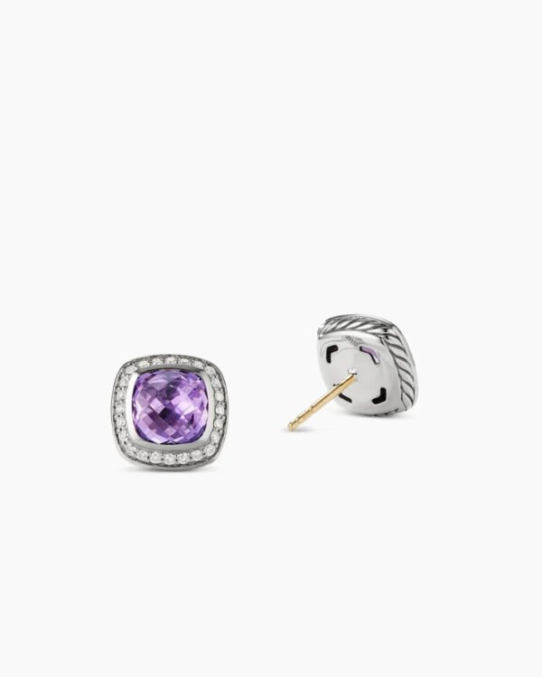 4C180875-4130-8A5D-90E3-A4F7E2ECA52F.jpg Albion® Stud Earrings Sterling Silver with Amethyst and Diamonds, 7mm