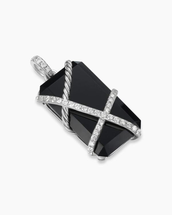4C4A4A0D-9715-17E0-CB76-F8000AD6A2D9.jpg Cable Wrap Amulet Sterling Silver with Black Onyx and Diamonds, 32mm