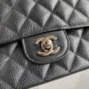 Chanel Classic Handbag Grained Calfskin & Silver Metal A01112
