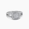 Petite Albion&reg; Ring Sterling Silver with Pave Diamonds, 7mm