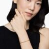 Classic Cablespira&reg; Station Bracelet 18K Yellow Gold with Diamonds, 3mm