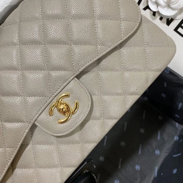 Chanel Large Classic Handbag Gold Hardware Grey For Women, Women&rsquo;s Handbags, Shoulder Bags 11.8in/30cm