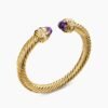 Classic Cablespira Bracelet 18K Yellow Gold with Amethyst and Diamonds, 7mm