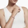 Classic Cable Bracelet Sterling Silver with 14K Yellow Gold and Garnets, 7mm