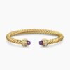 Classic Cablespira Bracelet 18K Yellow Gold with Amethyst and Diamonds, 5mm