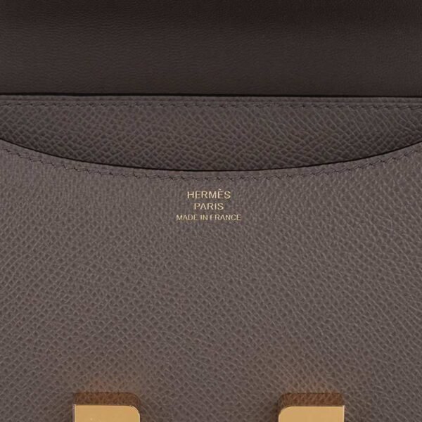 Mini Constance 18 Bag Etain Epsom Leather with Gold Hardware
