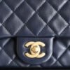 Chanel Mini Flap Bag With CC Ball On Strap Navy Blue For Women, Women&rsquo;s Handbags, Shoulder And Crossbody Bags 6.7in/17cm AS1786