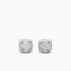 Petite Chatelaine&reg; Stud Earrings Sterling Silver with Pav&eacute; Diamonds, 9mm