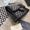 Chanel Classic Flap Handbag Grained Calfskin & Gold Metal