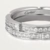 MAILLON PANTH&Egrave;RE THIN WEDDING BAND, 2 HALF DIAMOND-PAVED ROWS