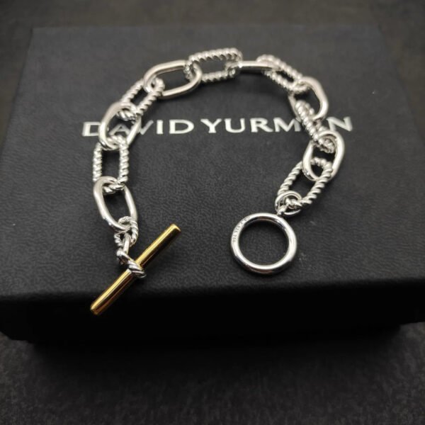 DY Madison&reg; Toggle Chain Bracelet Sterling Silver with 18K Yellow Gold