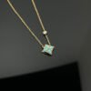 Color Blossom BB Star Pendant, Yellow Gold, Amazonite and Diamond - White gold