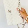 Chanel Small Classic Handbag White For Women, Women&rsquo;s Bags 9.1in/23cm