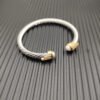 5mm Cable Bracelet with Pearl Pearls & Diamond Accents