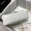 Chanel Flap Bag With CC Ball On Strap White For Women, Women&rsquo;s Handbags, Shoulder And Crossbody Bags 7.8in/20cm AS1787