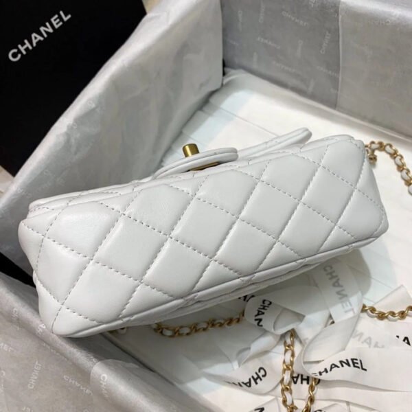 Chanel Flap Bag With CC Ball On Strap White For Women, Women&rsquo;s Handbags, Shoulder And Crossbody Bags 7.8in/20cm AS1787