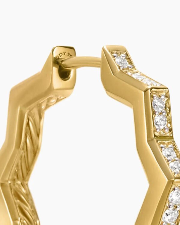 Zig Zag Stax??Hoop Earrings 18K Yellow Gold with Diamonds