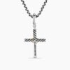 Petite X Cross Pendant Sterling Silver with 18K Yellow Gold, 19.5mm