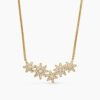 Starburst Cluster Station Necklace 18K Yellow Gold with Diamonds
