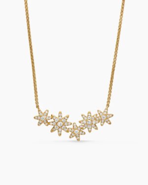 53D63D65-4A5C-3301-7FB8-1E3C1ADFE4ED.jpg Starburst Cluster Station Necklace 18K Yellow Gold with Diamonds