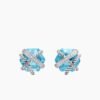 54298683-E821-0DE6-392B-1B939E1D414B.jpg Cable Wrap Stud Earrings Sterling Silver with Blue Topaz and Diamonds, 11mm