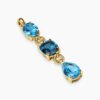 Marbella Y Pendant 18K Yellow Gold with Blue Topaz and Hampton Blue Topaz, 57.8mm