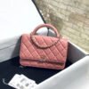 Chanel Hand-Held Oblique Cross Bag Pink For Women, Women&rsquo;s Bags 6.7in/19cm