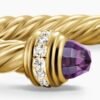 Classic Cablespira Bracelet 18K Yellow Gold with Amethyst and Diamonds, 5mm