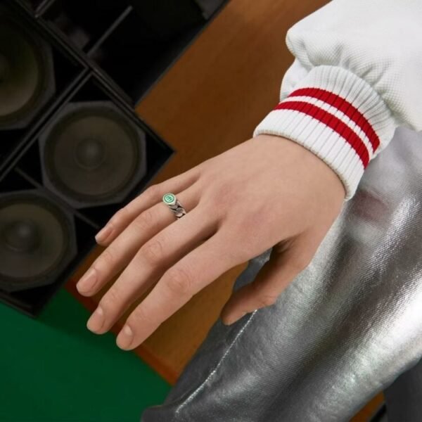 INTERLOCKING G ENAMEL RING