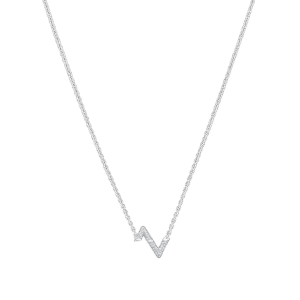 Volt Upside Down Pendant, White Gold And Diamonds