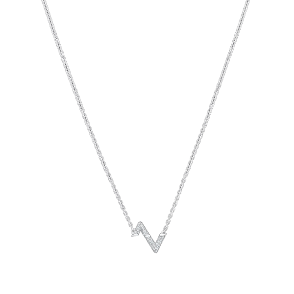 Volt Upside Down Pendant, White Gold And Diamonds
