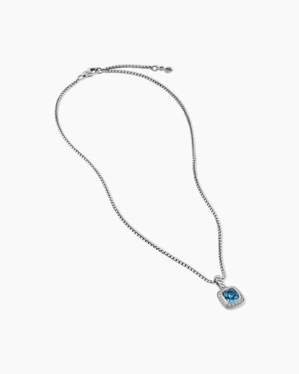 54F35D67-A171-C345-60B2-A85F1AC455E1.jpg Petite Albion Pendant Necklace Sterling Silver with Blue Topaz and Diamonds, 7mm