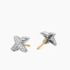 55344A92-E6B2-B03C-1E6C-0929CCBB9A80.jpg Petite X Stud Earrings Sterling silver with Diamonds, 8.4mm
