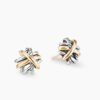 557AD5C9-BB94-5AA9-3EB2-43C5D6F56386.jpg Crossover Stud Earrings Sterling Silver with 18K Yellow Gold, 11mm