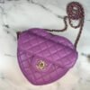 Chanel Heart Zipped Arm Coin Purse 22S Purple/Black Ap2786 - black