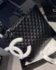 CHANEL Calfskin Quilted Large Cambon Tote Black White