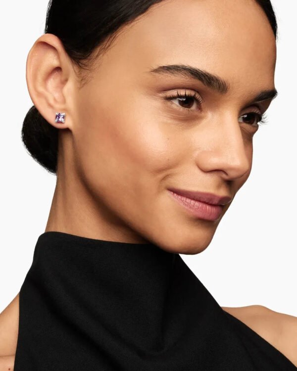 Petite Chatelaine&reg; Stud Earrings Sterling Silver with Amethyst and Diamonds