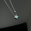 Color Blossom BB Star Pendant, Yellow Gold, Amazonite and Diamond - White gold