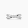 5766801B-55B3-0630-B14D-B3061DD8DCA5.jpg Crossover Two Row Ring Sterling Silver with Diamonds, 7.5mm - 6
